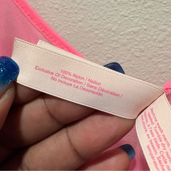 Victoria’s Secret Pink Chemise Nightie Size L Ruffle Trim Lingerie Sheer - Picture 8 of 11